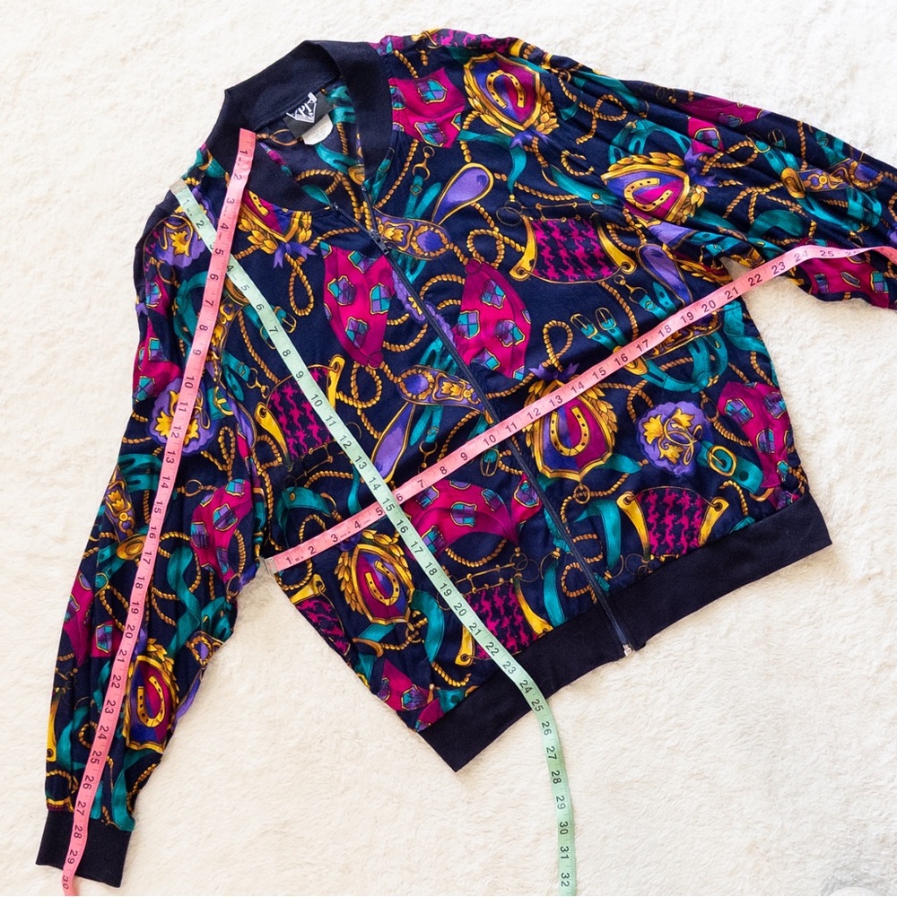 Colorful Abstract Print Bomber Jacket - Picture 6 of 8